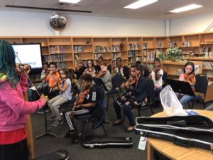 Teaching artist Tina Culver leads the Strings Impact violin program in Portsmouth Public Schools.
