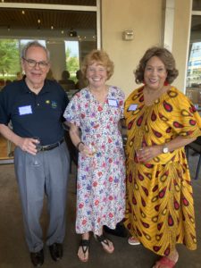 Immediate past president Chuck Spence, CEO Chris Everly, and board member Becky Livas at a gathering in Virginia Beach.